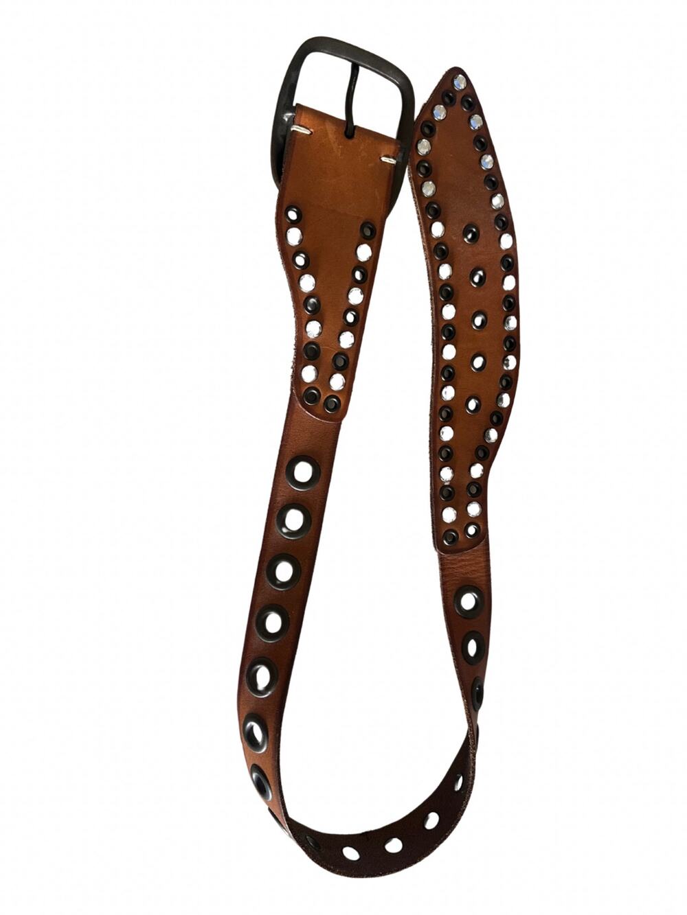GAP Studded Leather Belt – Brown | Size Small